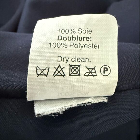 Madewell Silk Geo Printed Midi Skirt Navy Midi Front and Back Slit - Picture 8 of 9